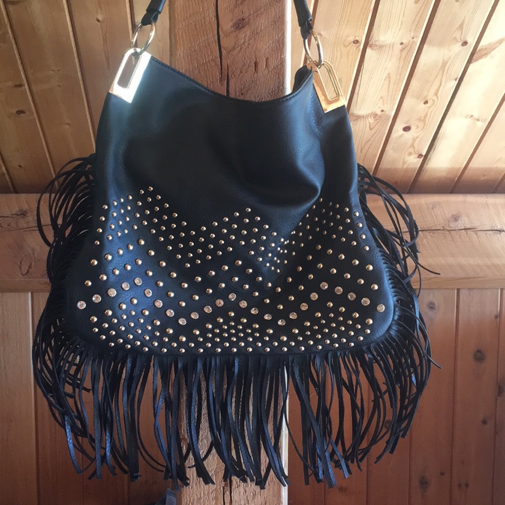 Studded Fringe Purse